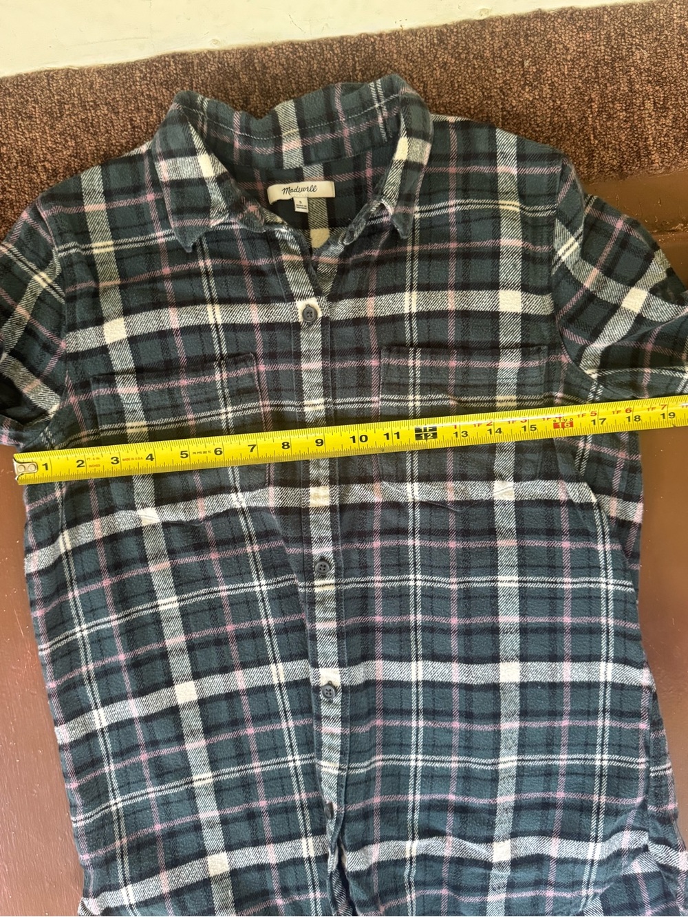 Madewell Dark Green and Pink Plaid Button-Down Shirt - Women’s S - Picture 5 of 6